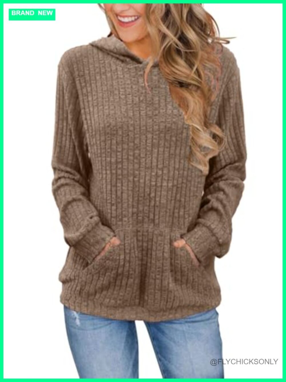 Womens Long Sleeve Hoodie Pullover Kangaroo Pocket Loose Fit Casual